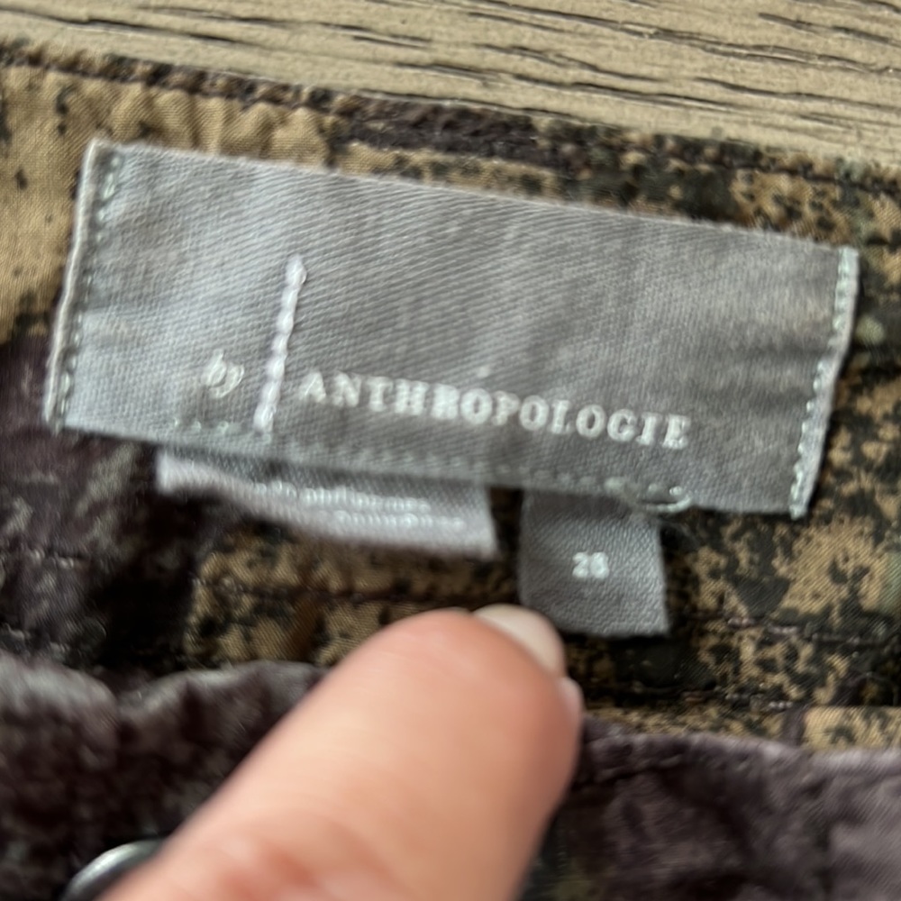 Anthropologie Green and Brown Floral Cropped Pants - Picture 8 of 8